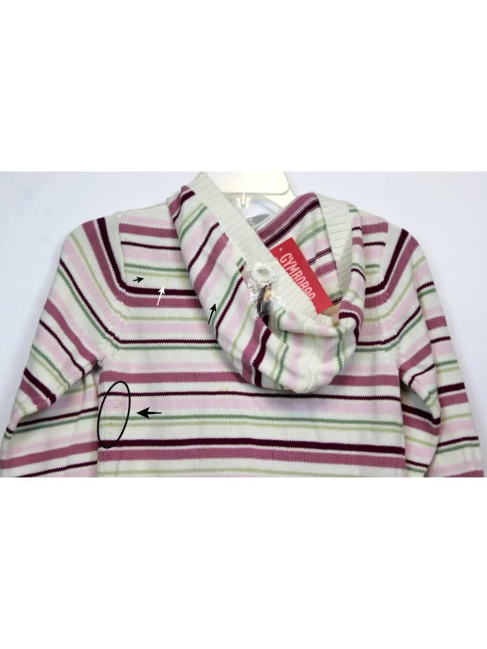 2005 Gymboree Winter Princess Long Cardigan Sweater Hoodie Duster Striped sz 12